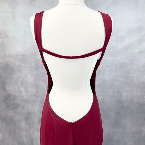 Lulus Deep Red Maxi Dress Womens Medium Open Back Prom Valentines Gala Holiday - Picture 5 of 9